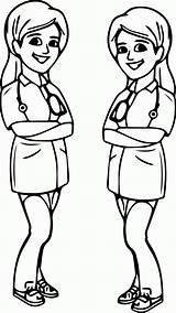 Girl Doctor Coloring Page Pages sketch template