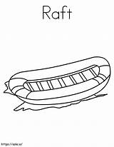A Raft coloring Page sketch template