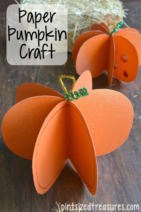 Easy Paper Pumpkin Craft » Pint-sized Treasures | Paper pumpkin craft ...