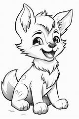 Easy Baby Wolf Coloring Pages For Kids  Free Printable sketch template