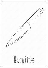 Printable Knife Coloring Page – Book PDF  pages sketch template