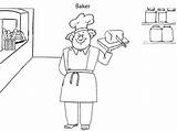 Baker Coloring Jobs Drawing Clipart Pages Colouring Printable  sketch template