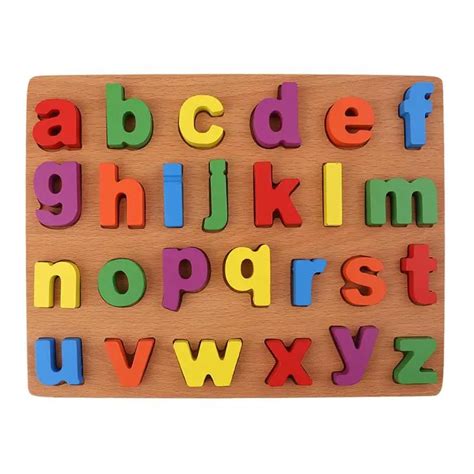 26pcs Wooden Letters Puzzle Toy Baby Alphabet Early Educational Toy ...