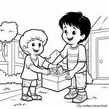 Serving Others Coloring Page sketch template