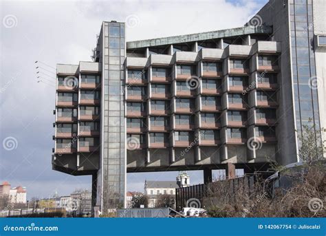 Brutalist Architecture, Vacant Hotel Forum in Krakow, Poland Editorial Stock Image - Image of ...