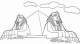 sphinx Pyramid coloring Page sketch template