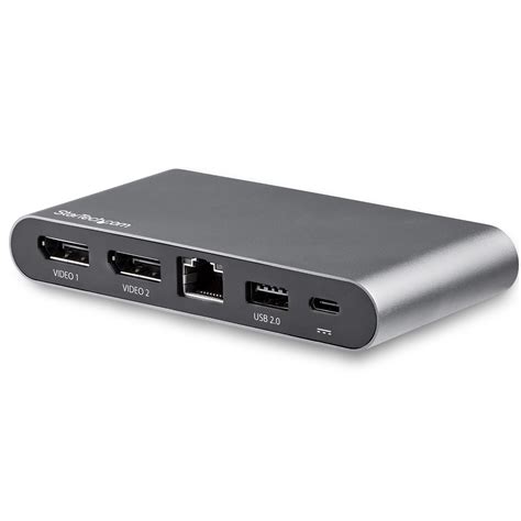 StarTech.com USB C Dock - 4K Dual Monitor DisplayPort - Mini Laptop Docking Station - 100W Power ...