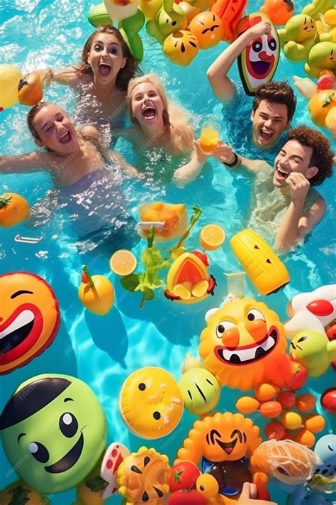 Premium Photo | Happy people partying in an exclusive swimming pool ...
