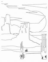 Desert Sunset Coloring Pages  Tranquil Scenes To Color sketch template