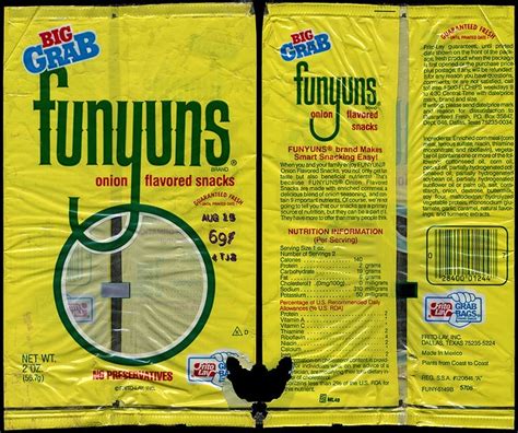 Frito-Lay - Funyuns onion-flavored snacks - Big Grab - snack bag - early 1980's | Childhood ...