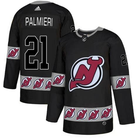 Men's Adidas New Jersey Devils #21 Kyle Palmieri Authentic Black Team Logo Fashion NHL Jersey ...