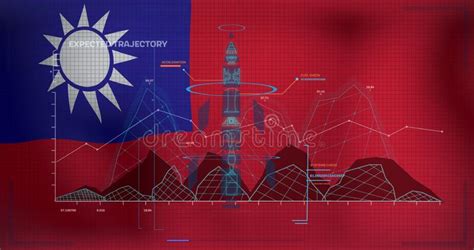 Image of Data Processing Over Flag of Republic of China Stock Illustration - Illustration of ...