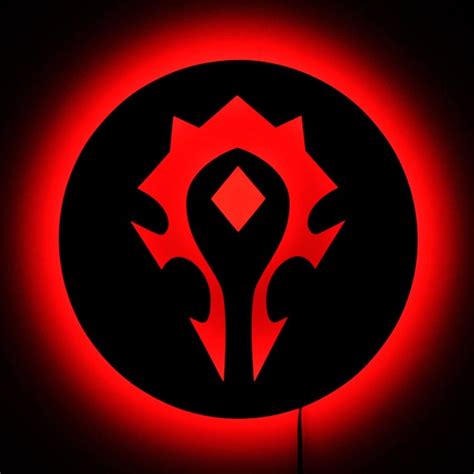 Lighted WoW Horde Logo World of Warcraft Gamer Wall by HaloLights