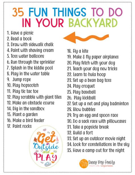 35 Things to Do in Your Backyard | Summer fun for kids, Summer ...