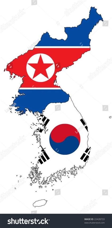 Map North South Korea Flag Vector Stock Vector 22428733 - Shutterstock