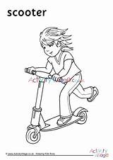 Scooter Colouring Page  Download Pages sketch template