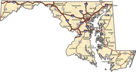 Maryland Map, Location and Geography