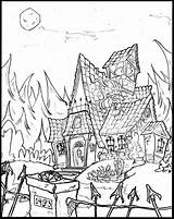 Haunted House Coloring Pages Printables At GetColoringscom  Free sketch template