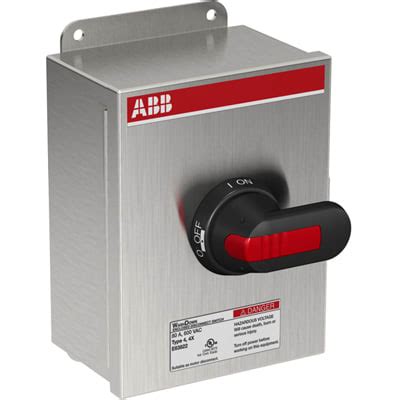 ABB - EOT100U3S4-P - Enclosed non fused disconnect switch 100A 3 Poles 600VAC, S.S, UL98, N4X - RS