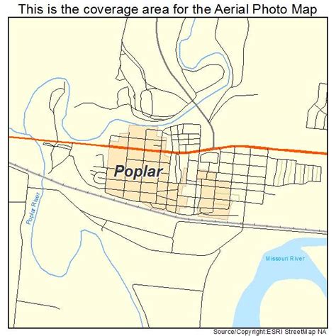 Aerial Photography Map of Poplar, MT Montana