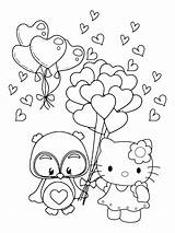Hello Kitty Valentines Coloring Page sketch template