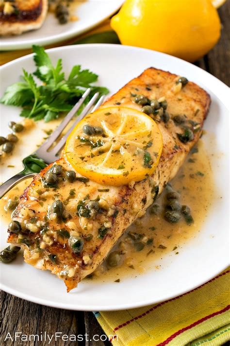 Pan Seared Halibut with Lemon Caper Sauce - A Family Feast®