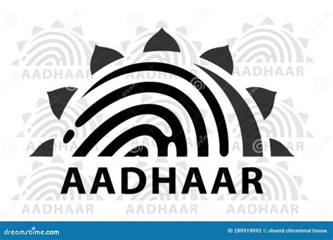 Aadhaar Logo Black Isolated on White Stock Illustration - Illustration ...