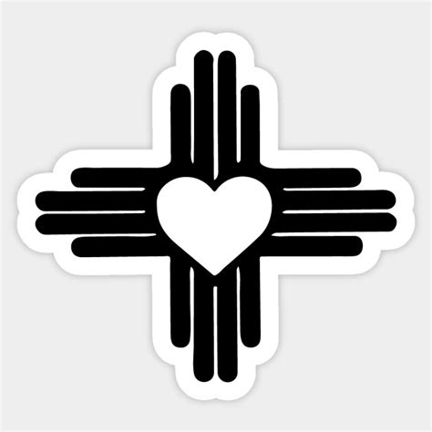 Zia with Heart Symbol - New Mexico State Flag - Zia - Sticker | TeePublic