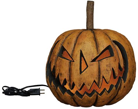 Pumpkin - Large Lighted Sinister Jack O'Lantern - Autumn Fall Halloween Decor | Pumpkin head ...