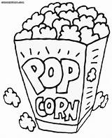 Popcorn Box Coloring Page Sketch sketch template