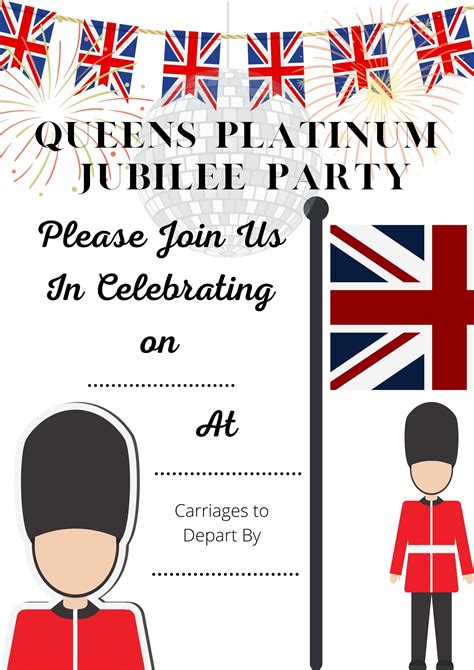 Queens Platinum Jubilee Party Invitation/Platinum jubilee/great Britain ...