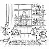 Download Living Room Coloring Page Coloring Pages Online  Creative Fabrica sketch template