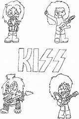Kiss Rock Band Coloring Pages Sketch Page sketch template