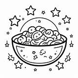 Exciting Cereal Bowl Coloring  Page sketch template
