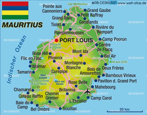 Map Of Mauritius Island - Cities And Towns Map