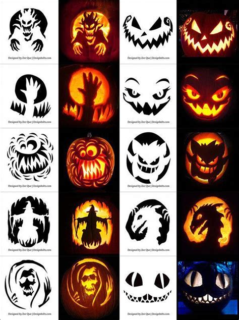 Printable Scary Pumpkin Carving Ideas