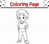 Cute Happy little boy coloring Page 37372569 Vector Art At Vecteezy sketch template