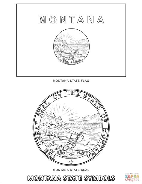 Montana State Flag Coloring Page Coloring Pages