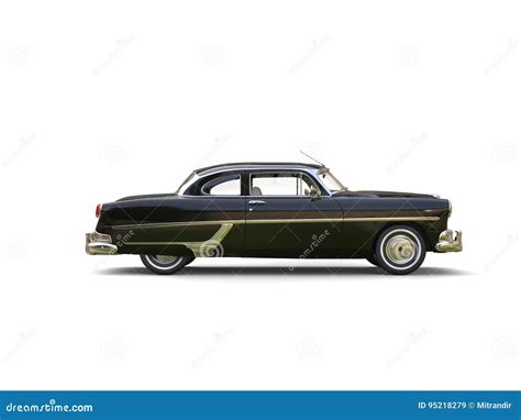 Jet Black Restored Vintage Car Stock Image - Image of chrome, family: 95218279