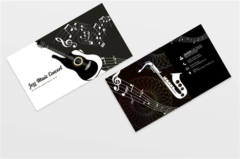 Jazz Music Business Card template 07 (119653) | Business Cards | Design Bundles