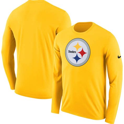 Nike Pittsburgh Steelers Gold Fan Gear Primary Logo Long Sleeve Performance T-Shirt