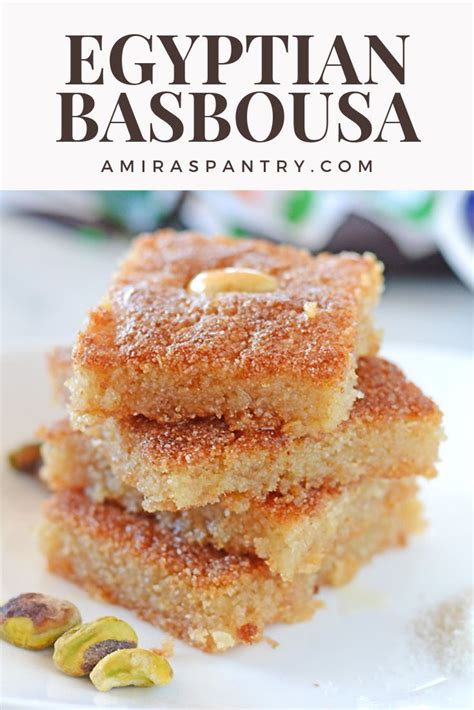 Basbousa (semolina cake) | Recipe | Egyptian desserts, Middle eastern ...