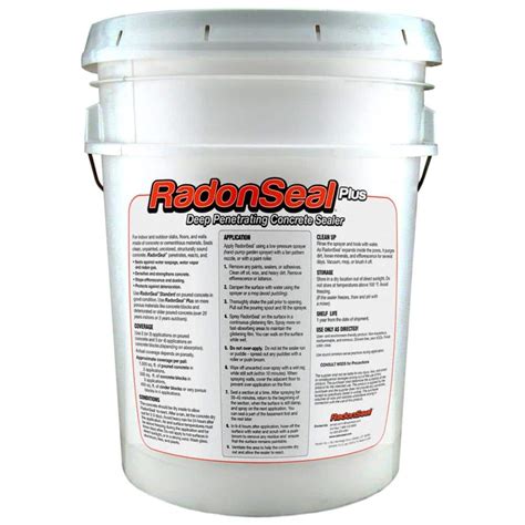 RadonSeal Plus 5 Gal. Deep Penetrating Concrete Sealer for Foundations and Basement Floors-110 ...