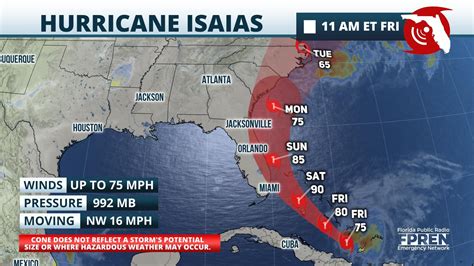 Isaias Strengthens into a Hurricane; Tropical Storm Watches for Florida ...