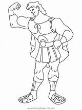 Hercules Pose Coloring Page For Kids  Free Printable sketch template