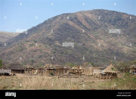 Mountain village in Southern South Sudan Stock Photo - Alamy