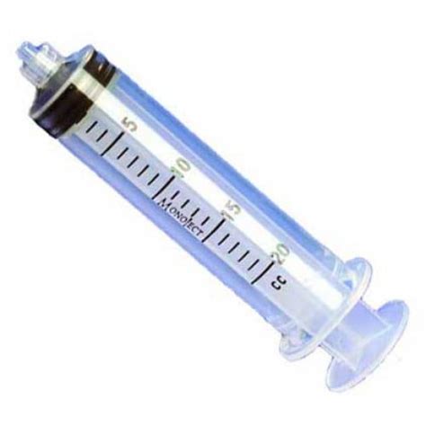 20 mL Syringe by Kendall Monoject with Luer Lock Tip, 8881520657, 8881520673, 20 cc Hypodermic ...