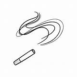 Premium Vector  Cigarette With Smoke Nicotine Bad Habit Doodle Linear sketch template