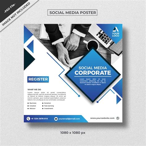 Premium PSD | Social media poster template corporate style