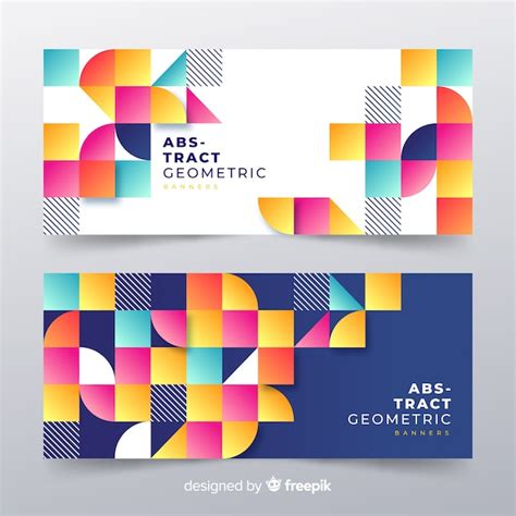 Free Vector | Abstract geometric banners